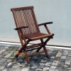 Teak Oiled Folding Arm Chair