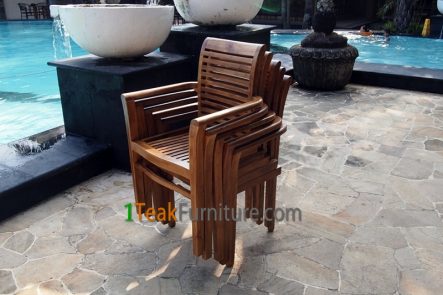 Teak Oiled Stacking Chair
