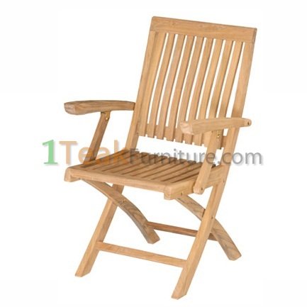 Teak Hilton Folding Arm Chair